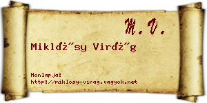 Miklósy Virág névjegykártya